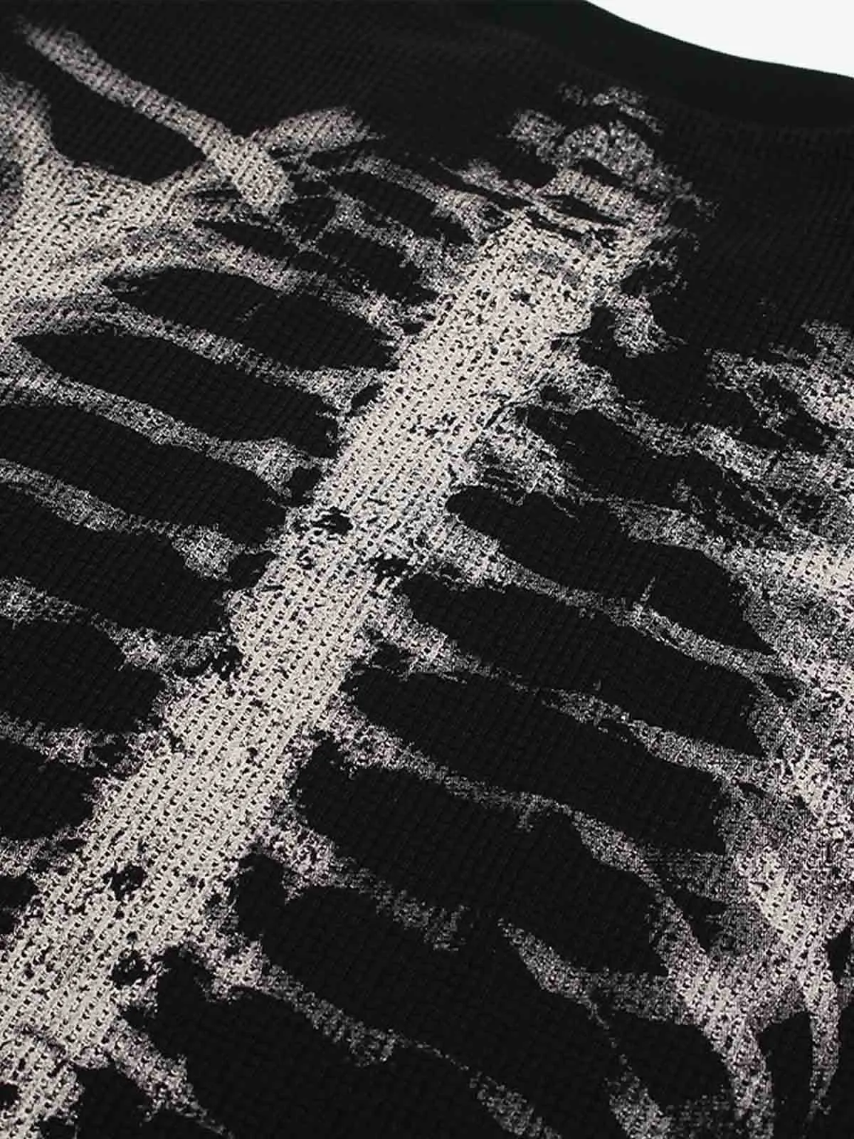 Skeleton Graphic Waffle Sweatshirt - 2495 sold by Thesupermade product image thumbnail 3
