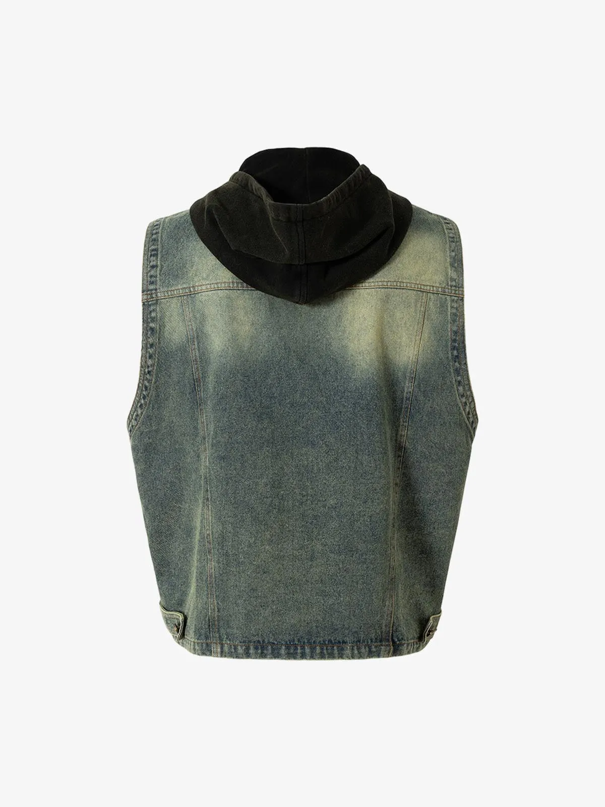Functional Multi-Pocket Hooded Denim Vest sold by Thesupermade product image thumbnail 2