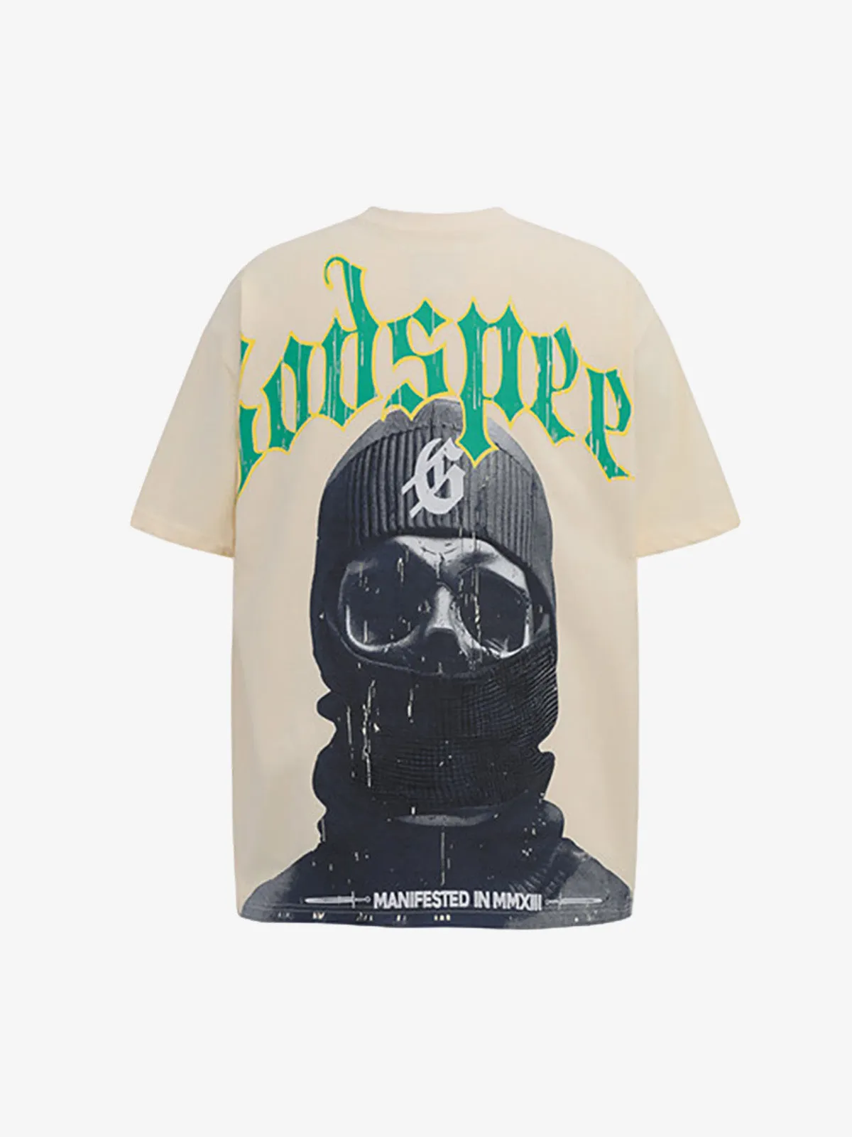Mask Skull West Coast Hip-Hop Print T-Shirt sold by Thesupermade product image thumbnail 2