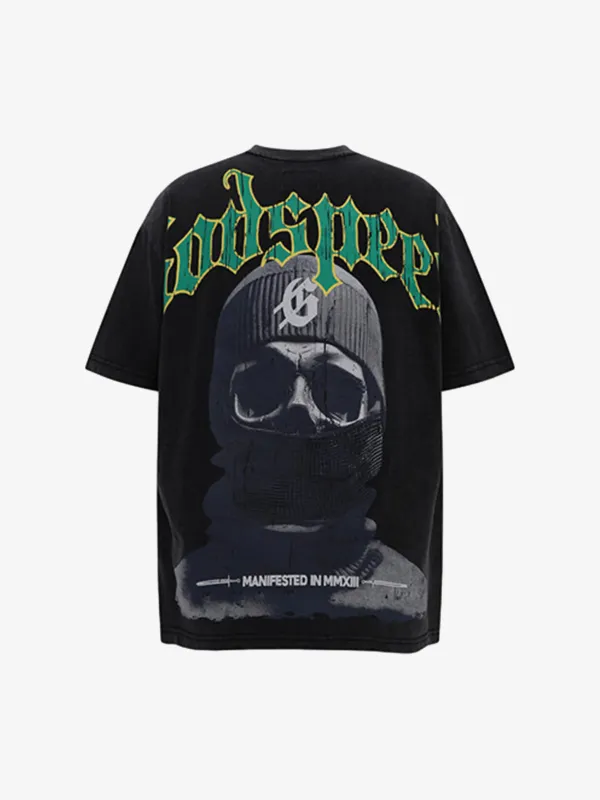 Mask Skull West Coast Hip-Hop Print T-Shirt sold by Thesupermade