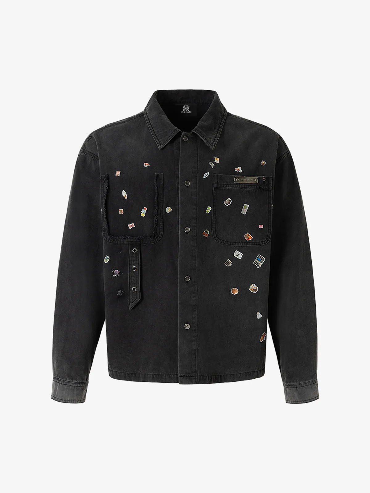 Vintage Sticker Washed Denim Jacket sold by Thesupermade