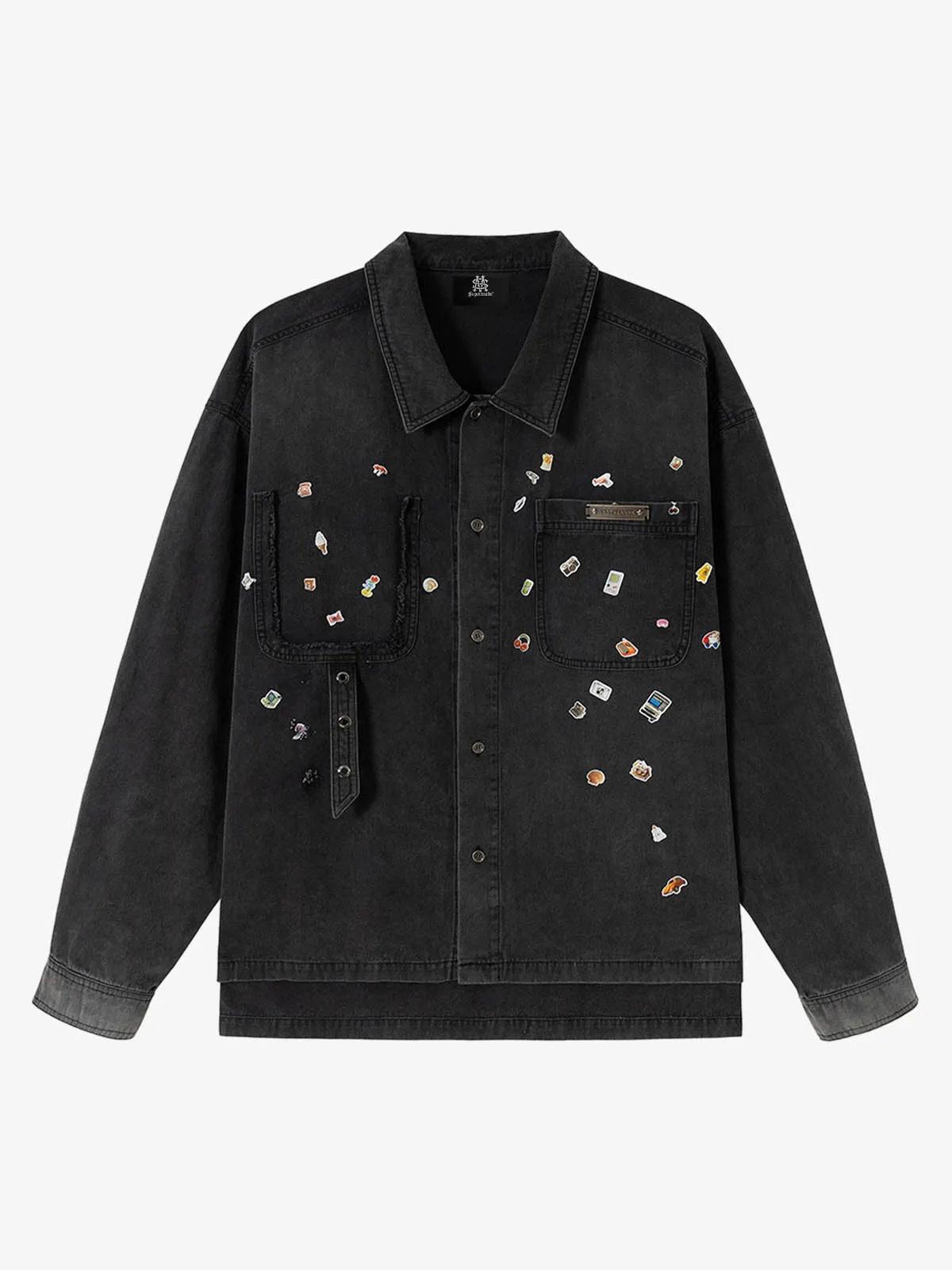 Vintage Sticker Washed Denim Jacket sold by Thesupermade product image thumbnail 3