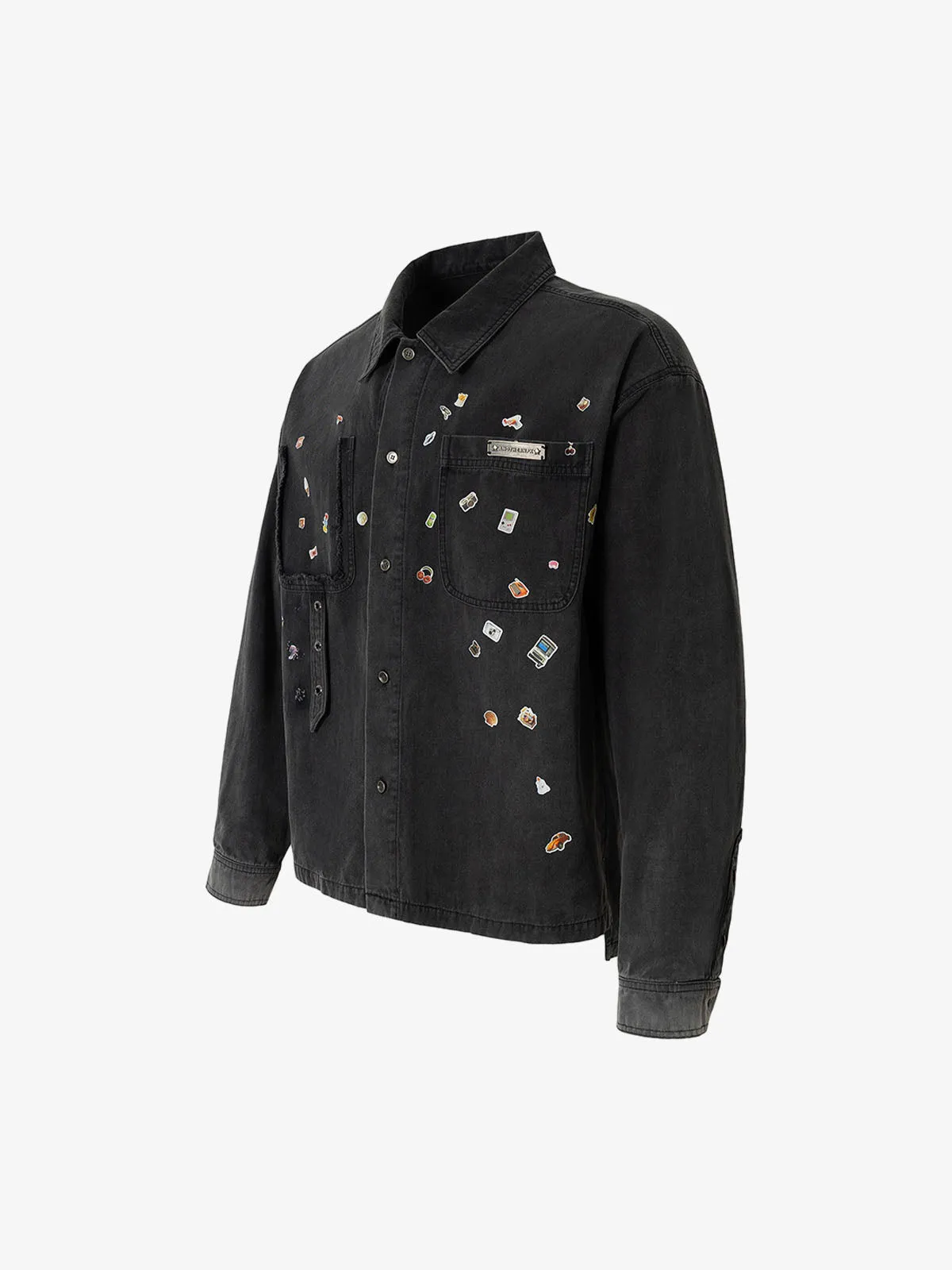 Vintage Sticker Washed Denim Jacket sold by Thesupermade product image thumbnail 2