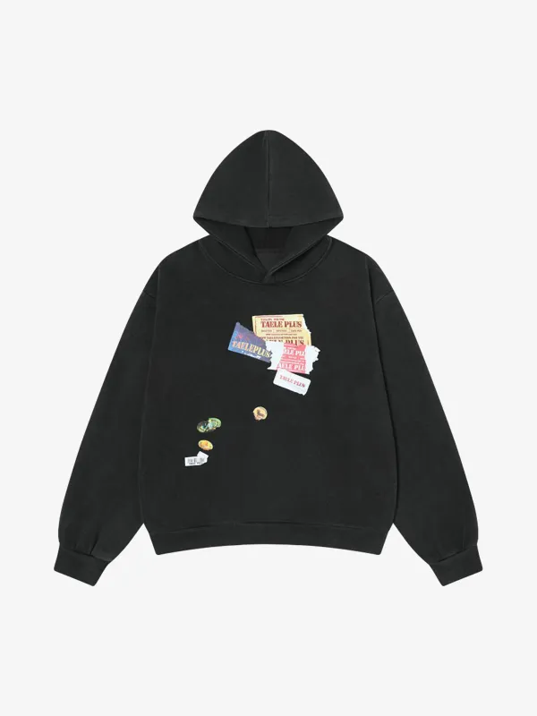 Vintage Print Medieval Washed Hoodie sold by Thesupermade