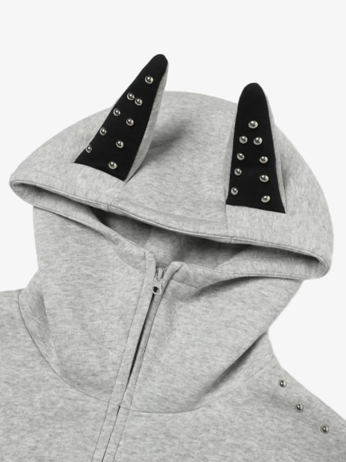 Rivet Doberman Cardigan Zipper Hooded Sweatshirt sold by Thesupermade product image thumbnail 3