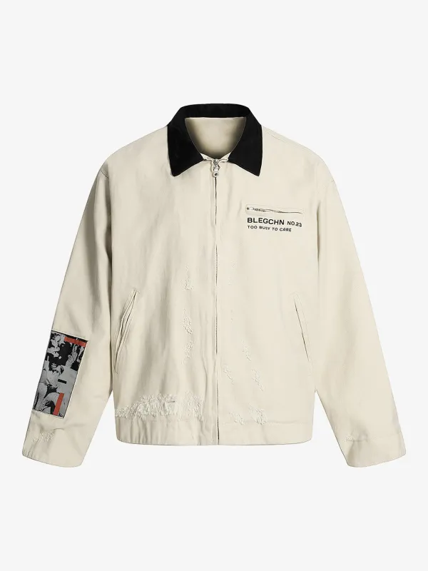 Street Washed Distressed Detroit Jacket sold by Thesupermade