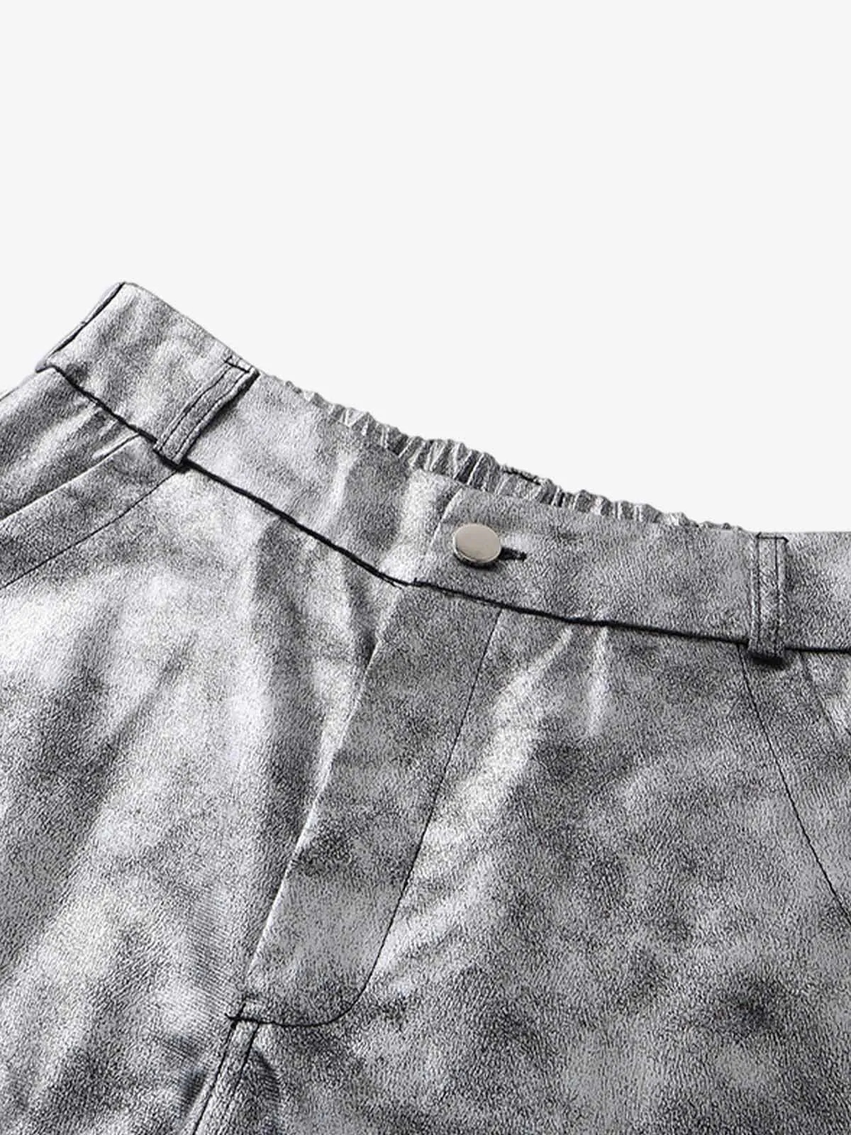 Retro Silver Loose Metallic Straight Pants sold by Thesupermade product image thumbnail 5