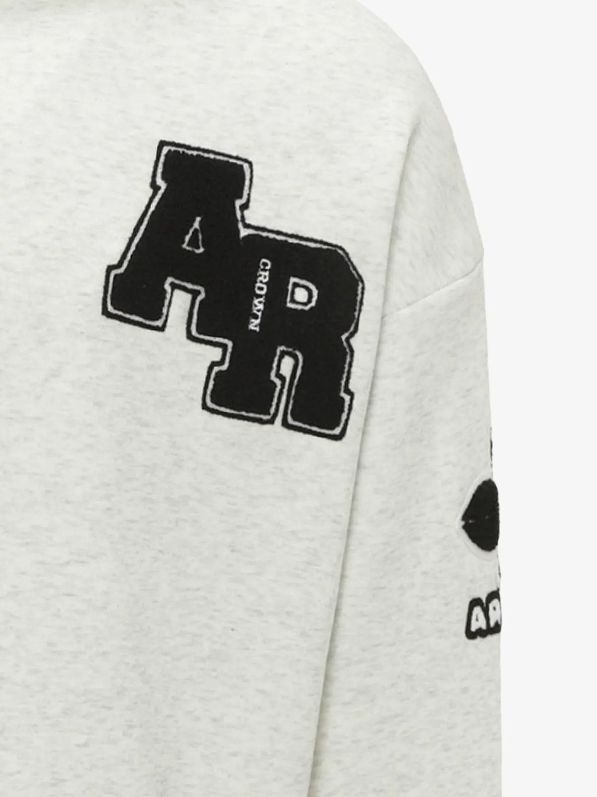 Street Letter Patch Embroidered Heather Hoodie sold by Thesupermade product image thumbnail 3