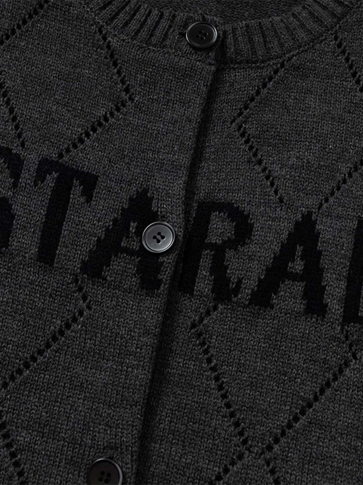 Retro Diamond Check Hollow Knit Cardigan Sweater sold by Thesupermade product image thumbnail 5