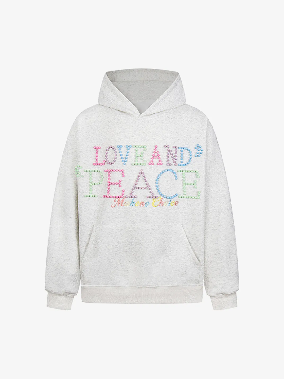 Colorful Beaded Letter Pattern Hoodie sold by Thesupermade