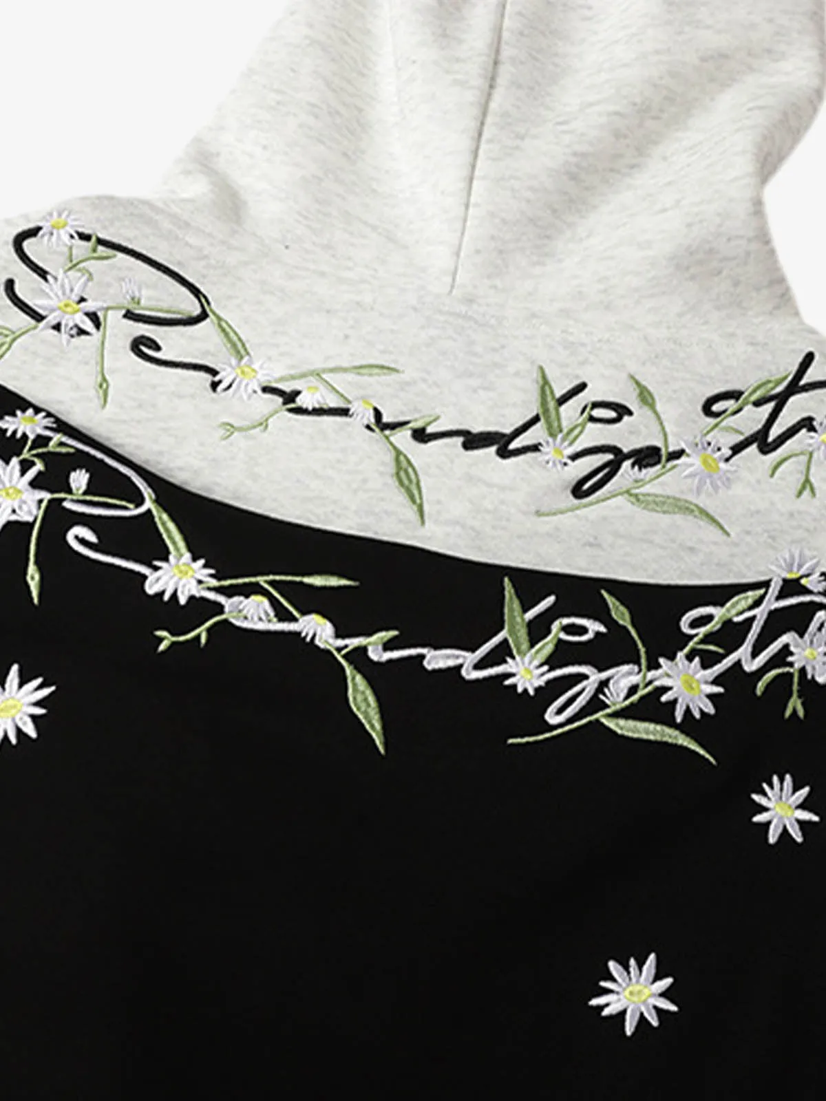 Daisy Embroidery Floral Pattern Heavyweight Hoodie sold by Thesupermade product image thumbnail 4