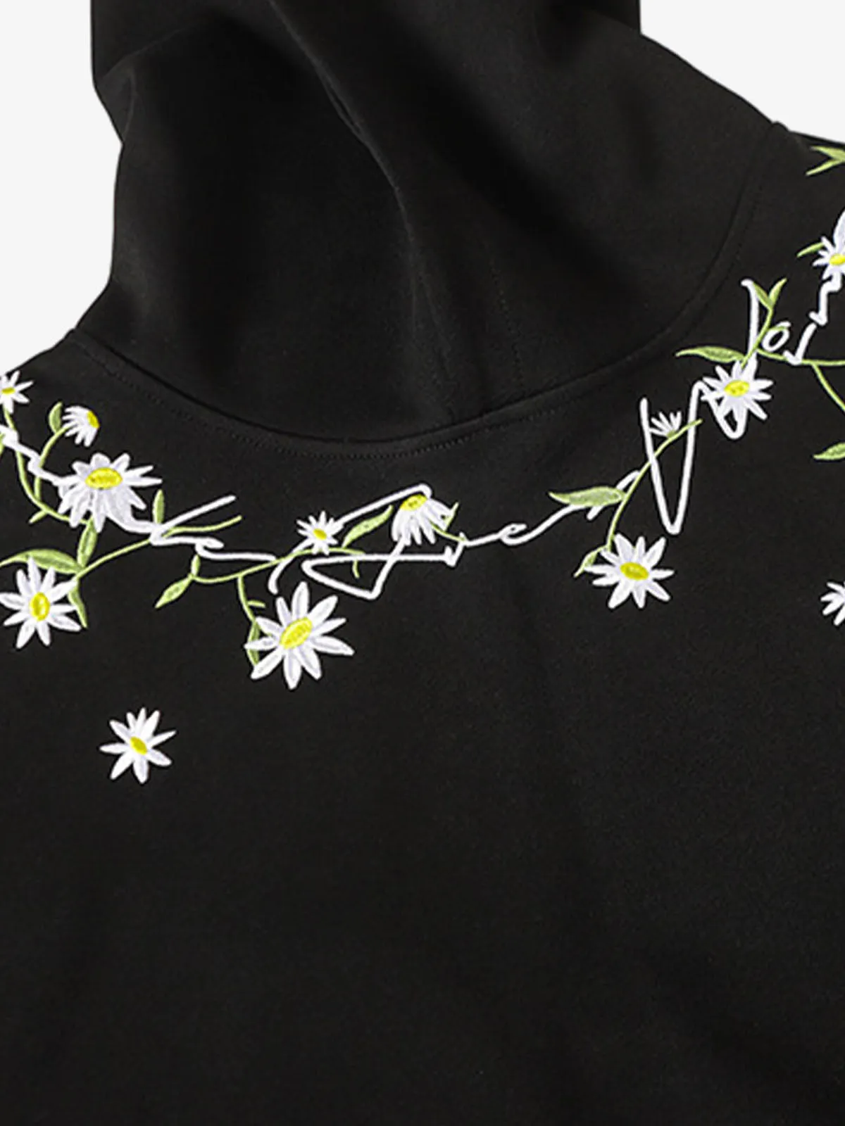 Daisy Embroidery Floral Pattern Heavyweight Hoodie sold by Thesupermade product image thumbnail 3