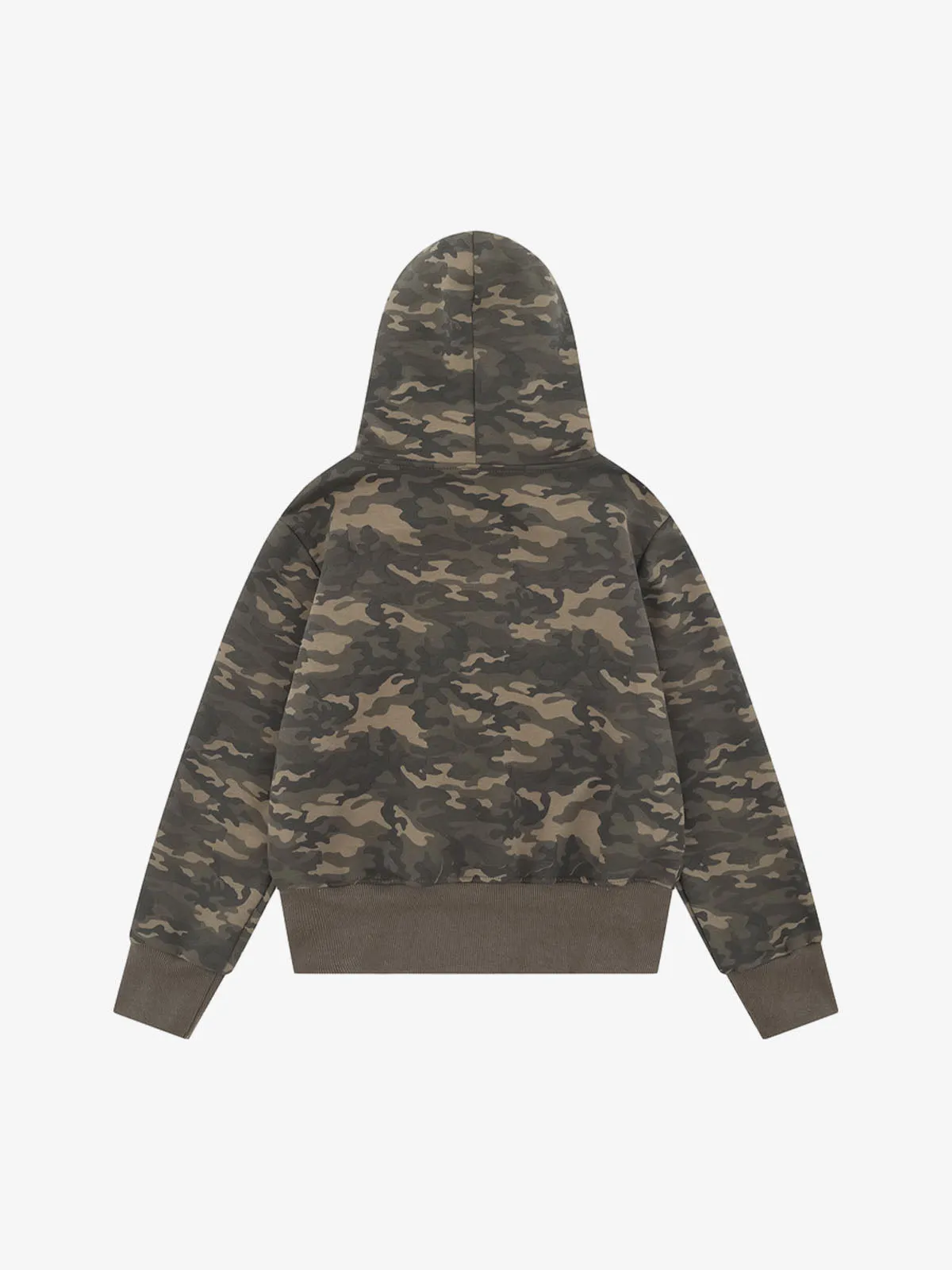 Camouflage Cardigan Utility Zip Up Fur Hooded Jacket sold by Thesupermade product image thumbnail 2