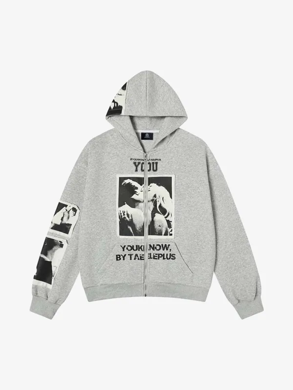 Character Letter Print Loose Fit Hooded Sweatshirt made by Thesupermade