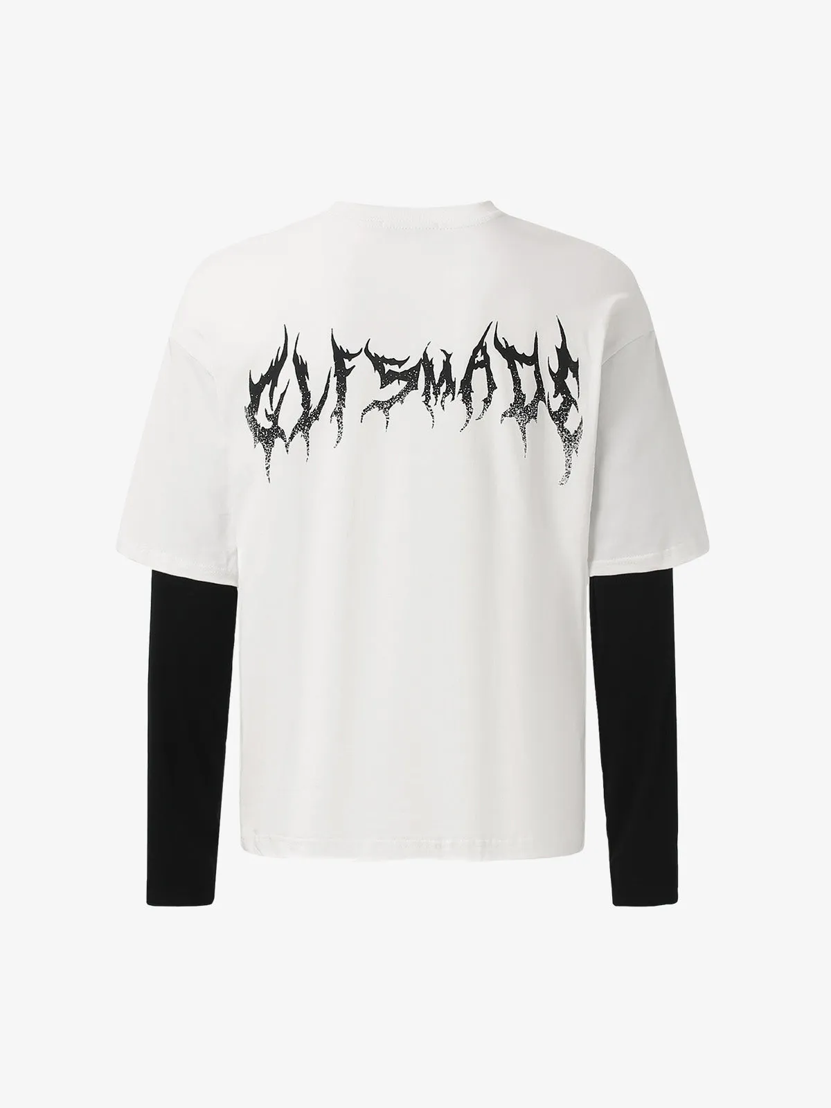 Patchwork Color Block Faux Two-Piece Long-Sleeved T-Shirt sold by Thesupermade product image thumbnail 2