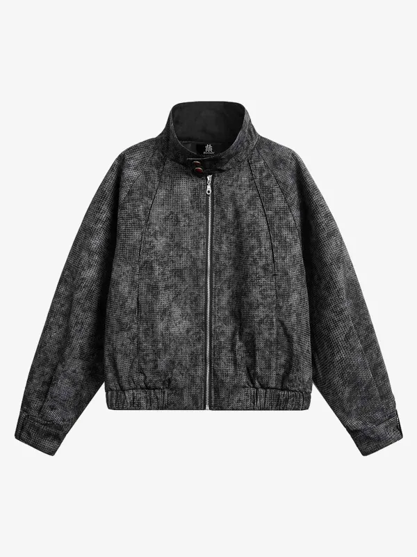 Dark Deconstructed Split Stand Collar Jacket sold by Thesupermade