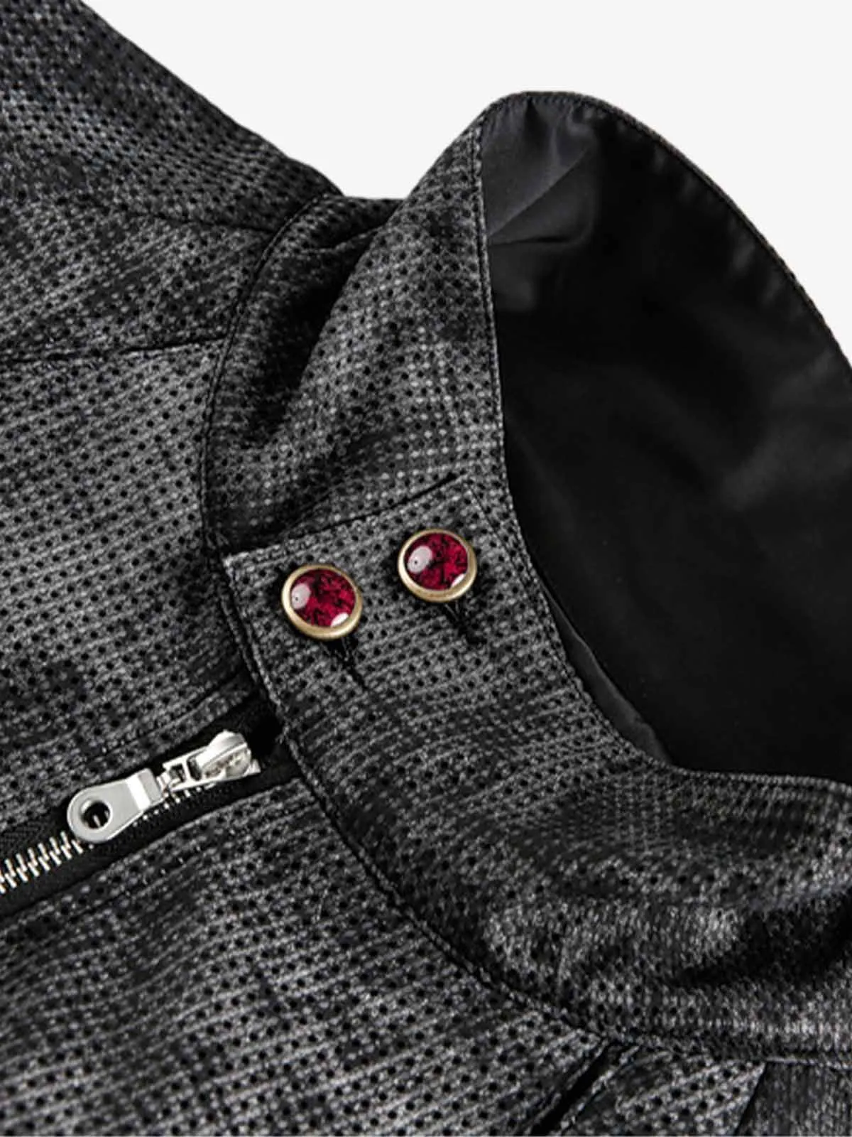 Dark Deconstructed Split Stand Collar Jacket sold by Thesupermade product image thumbnail 3