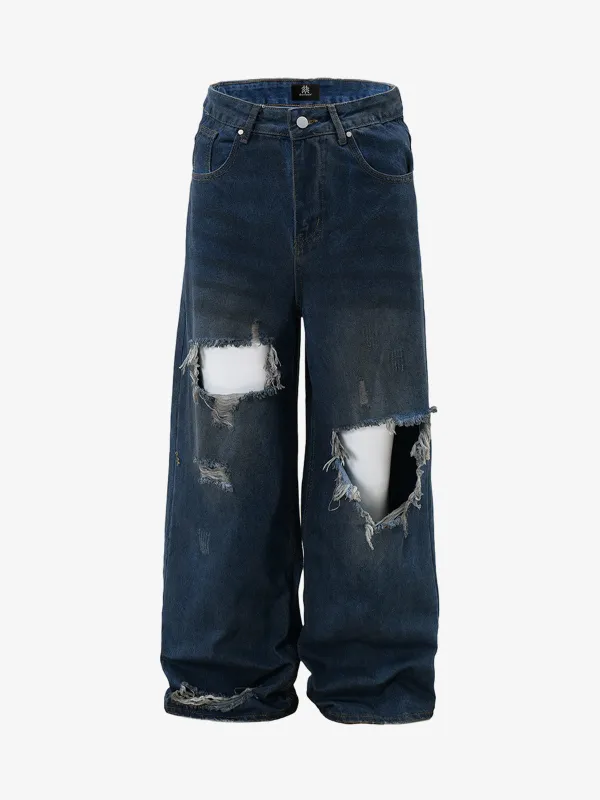 Street Heavy Washed Ripped Jeans sold by Thesupermade
