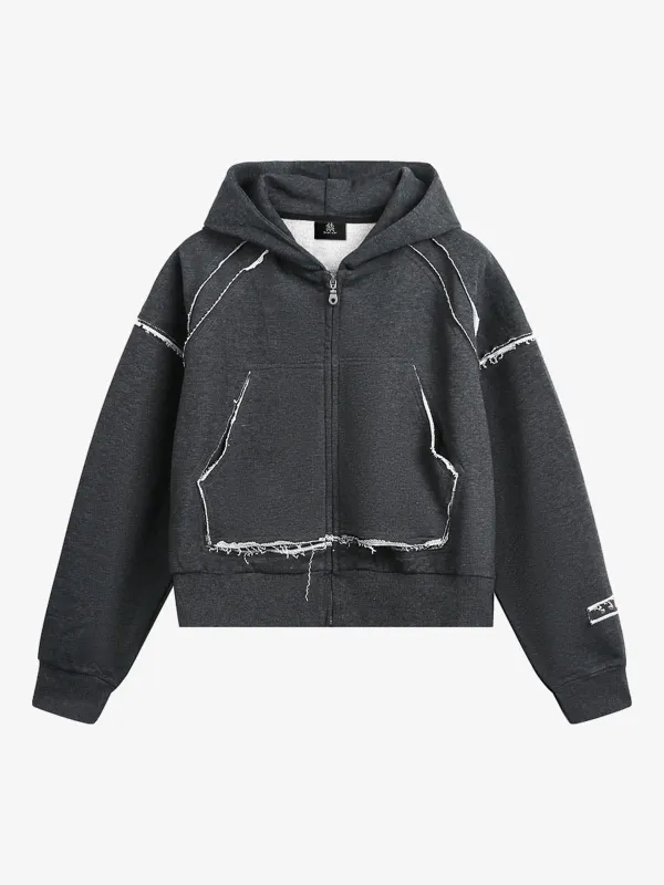 Destroyed Threaded Frayed Hooded Sweatshirt sold by Thesupermade