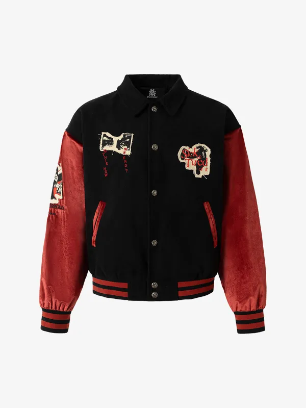 Retro Heavy Design Flight Baseball Jacket sold by Thesupermade