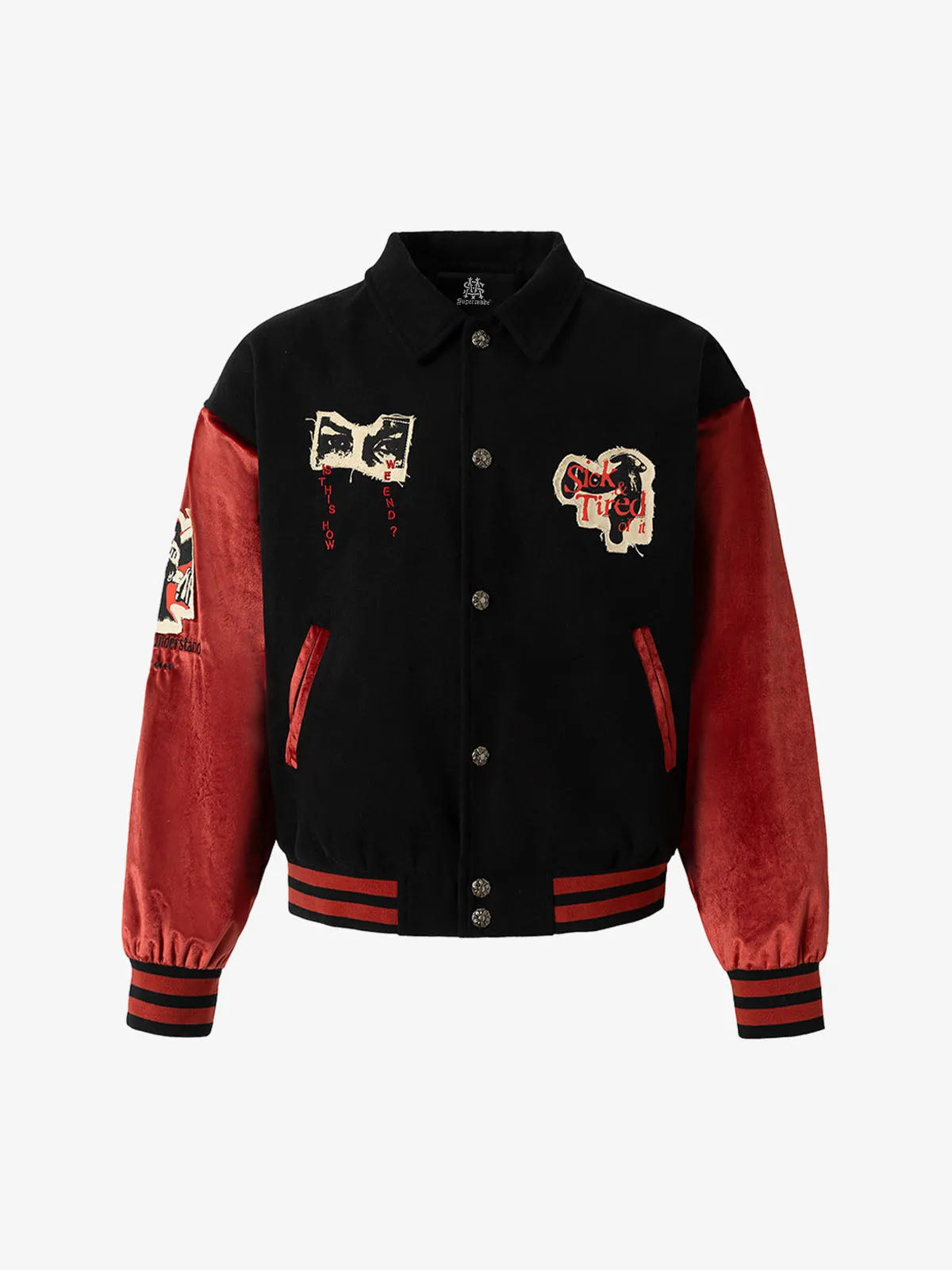 Retro Heavy Design Flight Baseball Jacket sold by Thesupermade