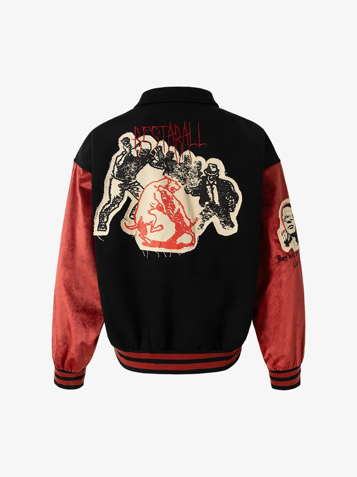 Retro Heavy Design Flight Baseball Jacket sold by Thesupermade product image thumbnail 2