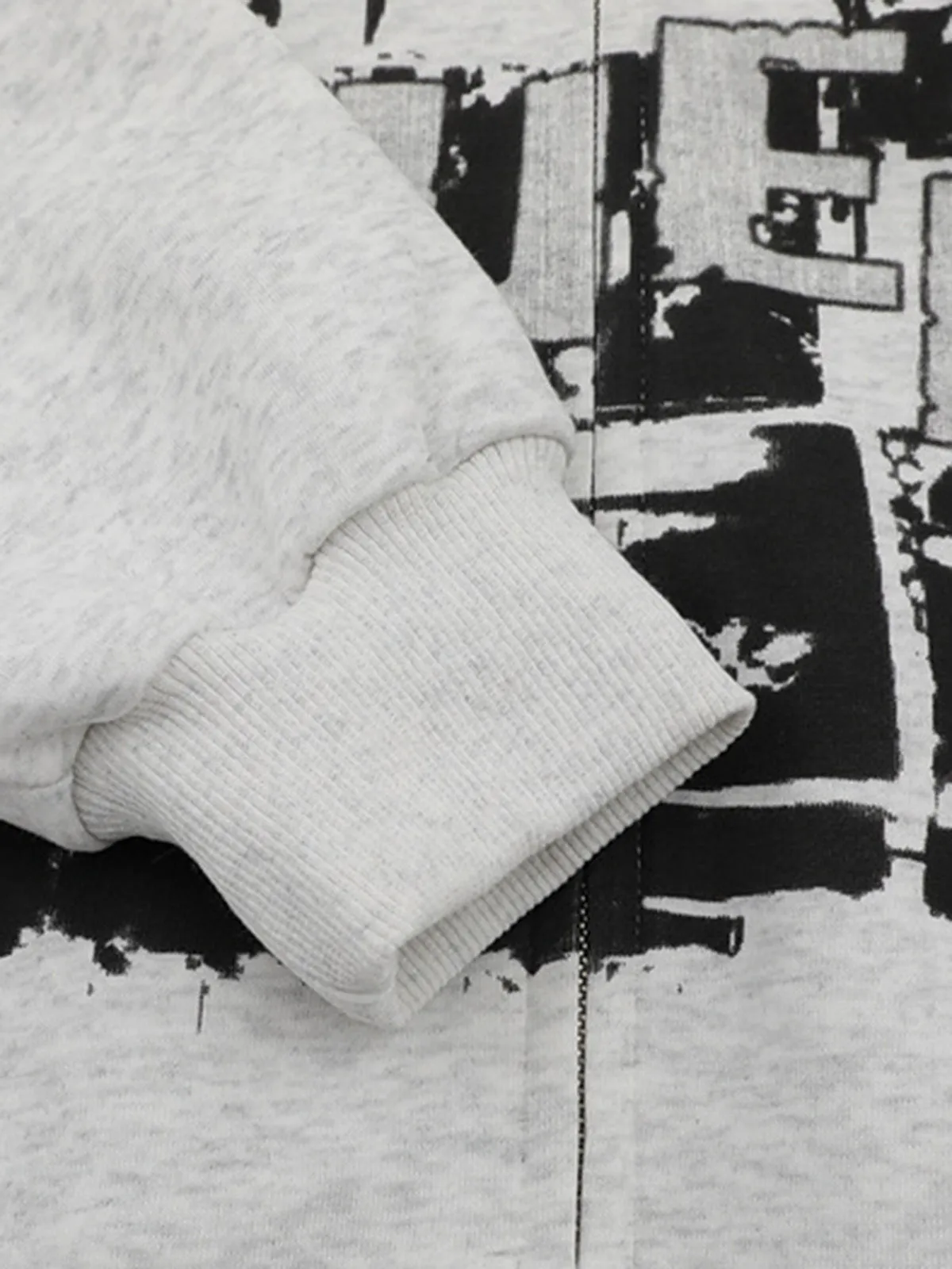 Retro Collar Print Zip-Up Fur Hooded Sweatshirt sold by Thesupermade product image thumbnail 3