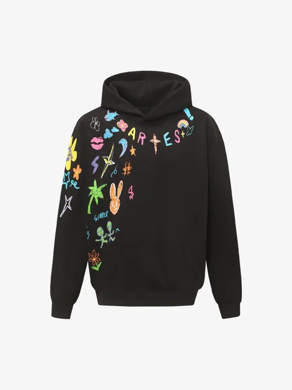 Street Colorful Graffiti Letters Printed Casual Hoodie sold by Thesupermade
