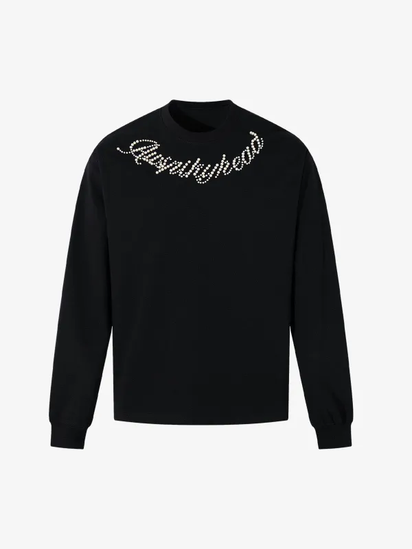 Sparkling Embellished Beaded Long Sleeve T-Shirt sold by Thesupermade