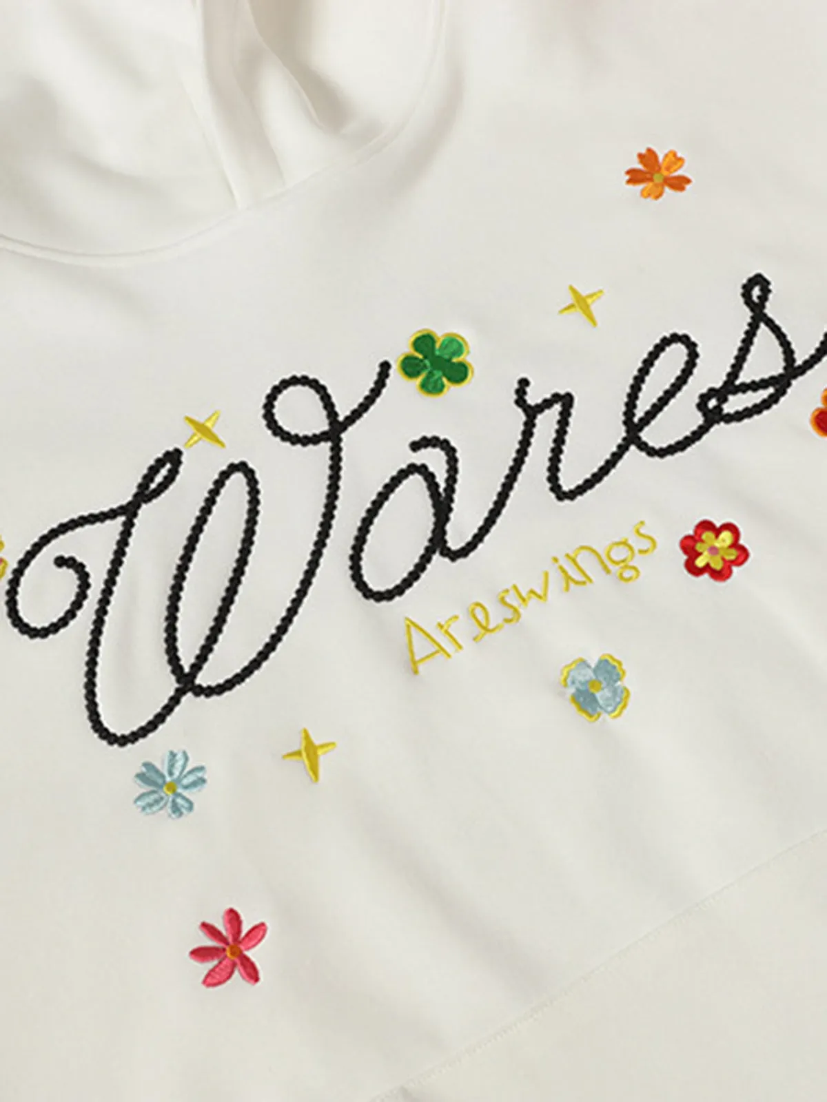 Chic Embroidered Colorful Floral Hoodie sold by Thesupermade product image thumbnail 4