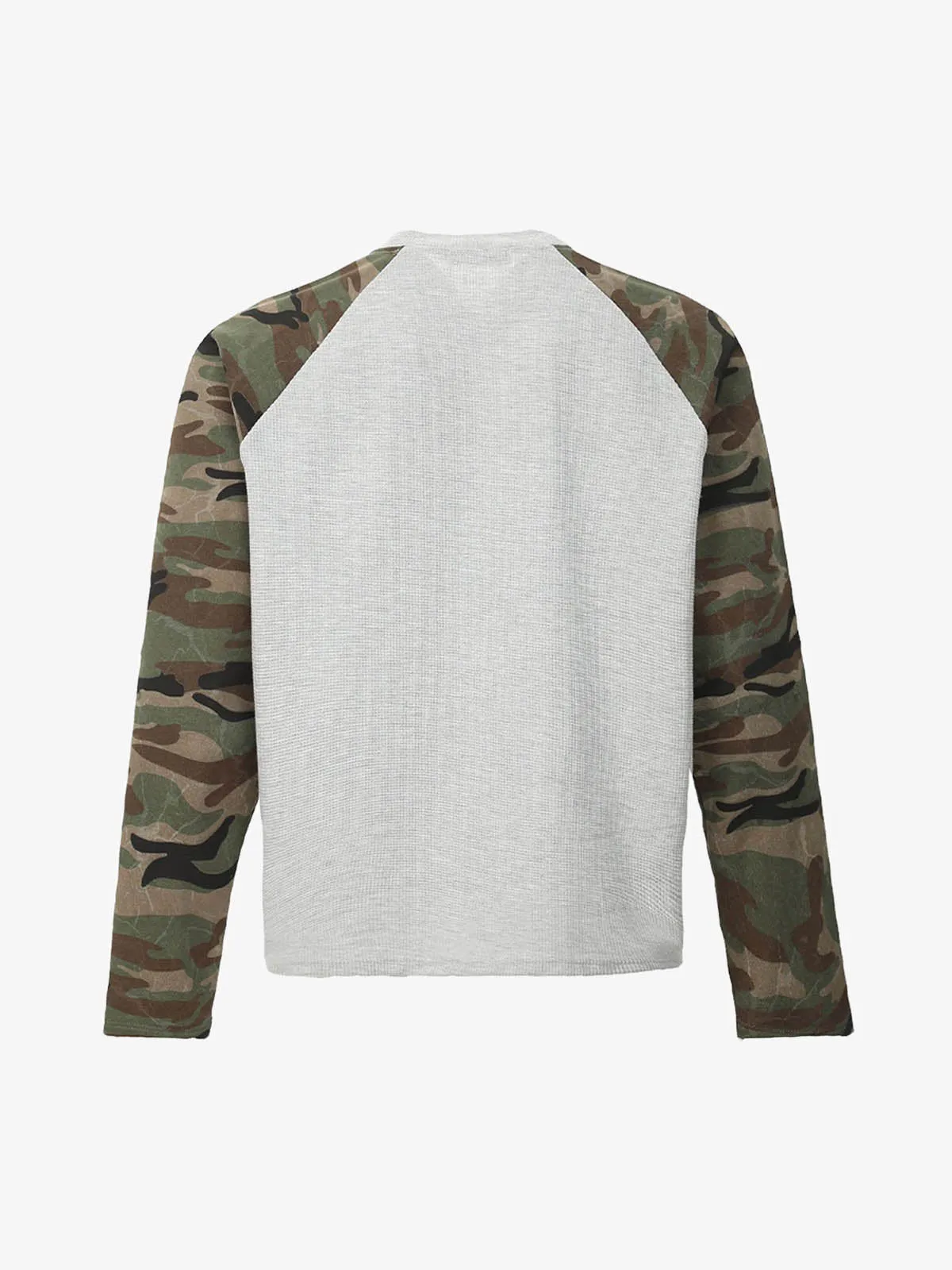 Camouflage Stitching Raglan Long Sleeve T-Shirt sold by Thesupermade product image thumbnail 2