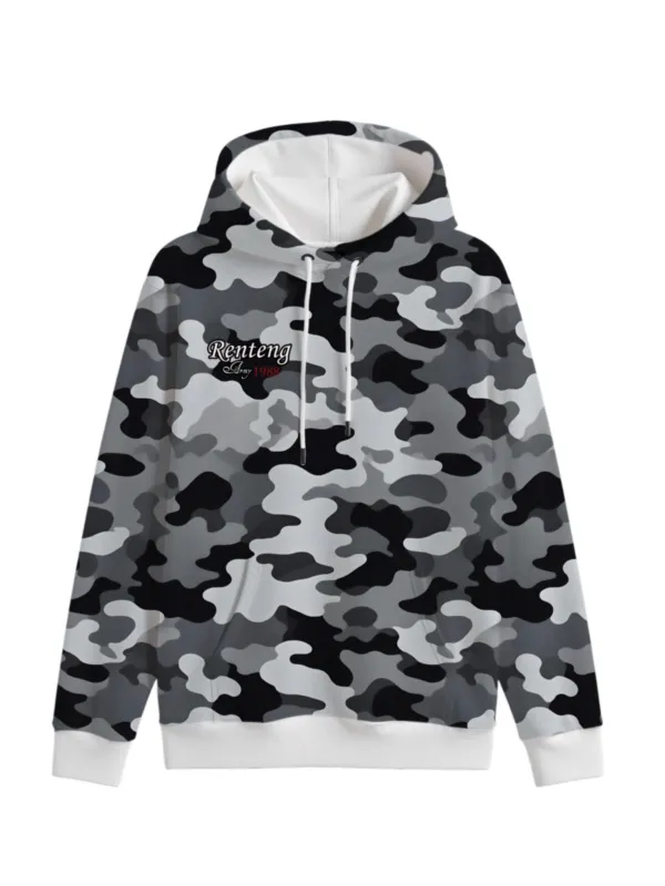 Camouflage Print Contrast Hoodie sold by Thesupermade