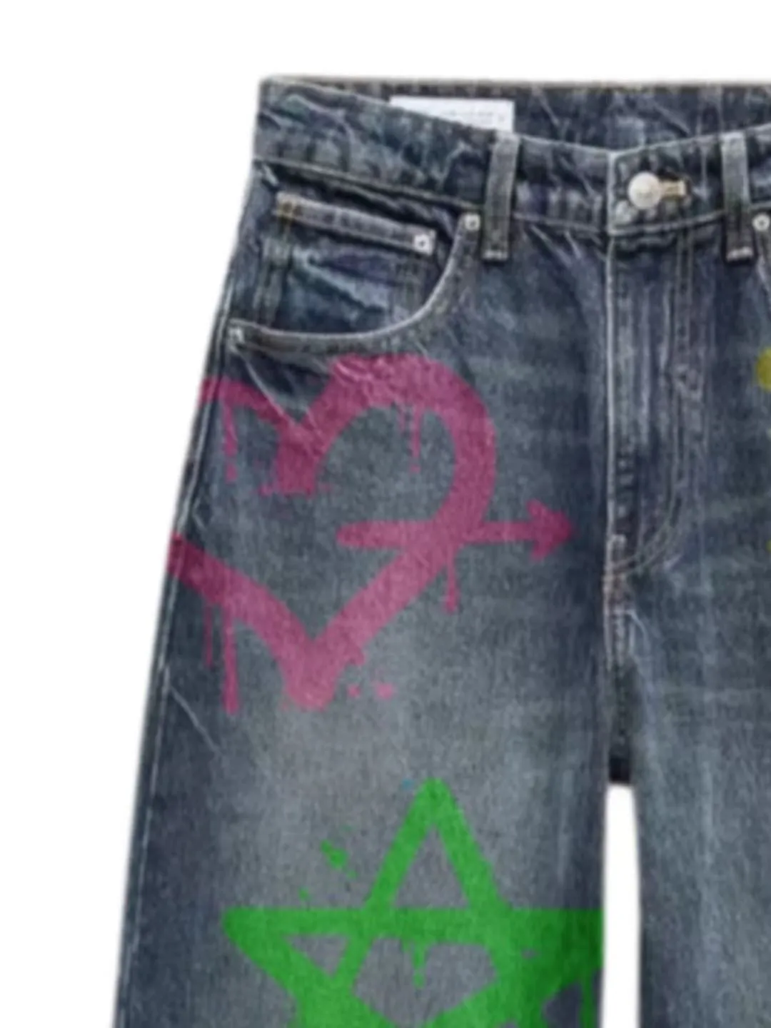 Vintage Graffiti Art Denim Jeans sold by Thesupermade product image thumbnail 4