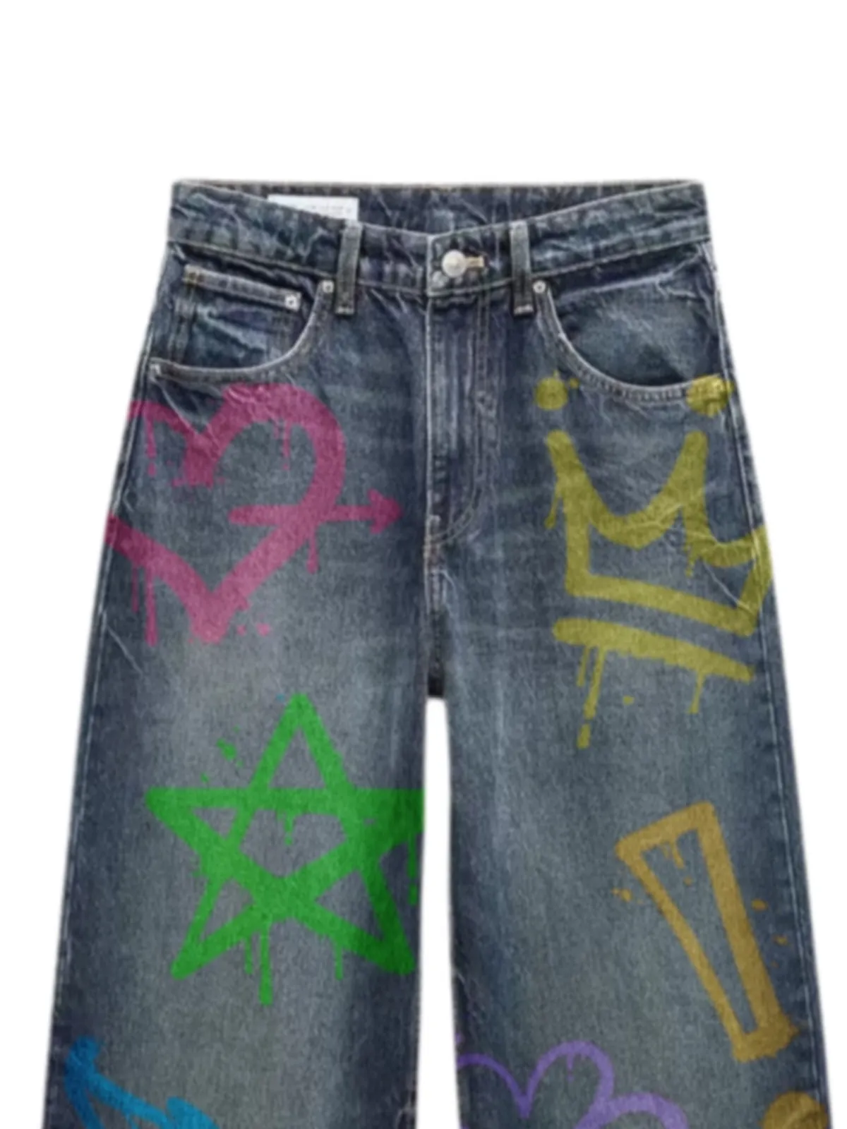 Vintage Graffiti Art Denim Jeans sold by Thesupermade product image thumbnail 3