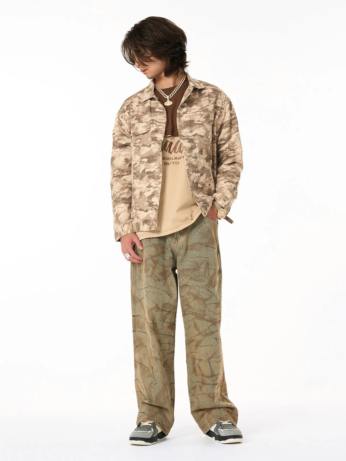 Camouflage Multi-Pocket Work Denim Jacket sold by Thesupermade product image thumbnail 4