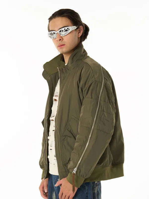 Retro Street Hip-Hop Zipper Design Bomber Jacket sold by Thesupermade