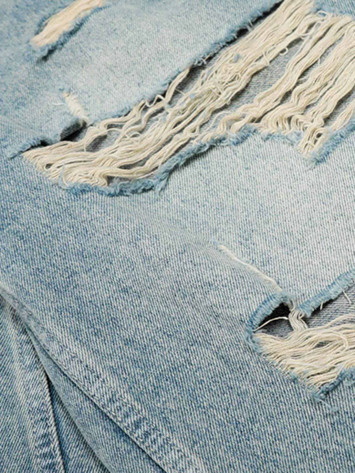 Distressed Washed Ripped Denim Jort sold by Thesupermade product image thumbnail 5