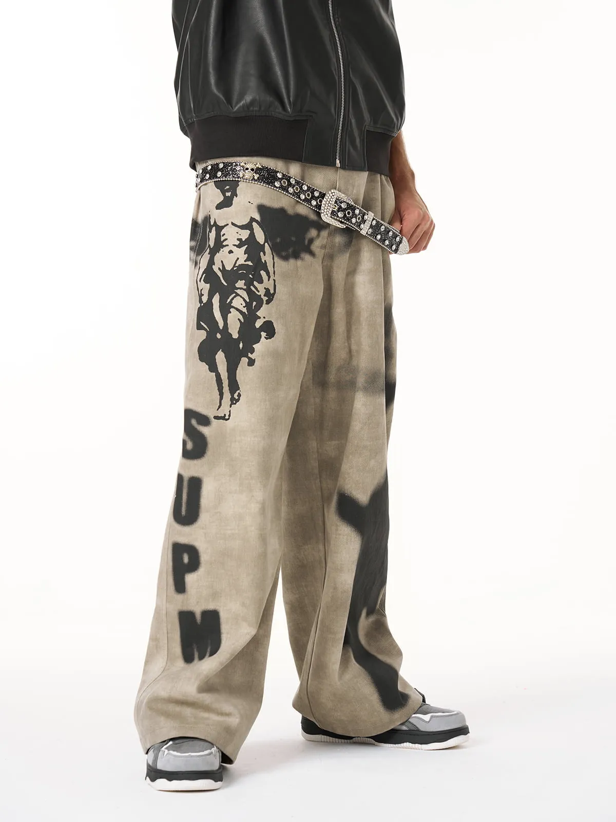 Original Large Cross Angel Print Distressed Jeans sold by Thesupermade product image thumbnail 5