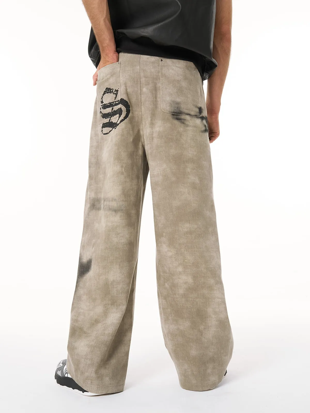 Original Large Cross Angel Print Distressed Jeans sold by Thesupermade product image thumbnail 2