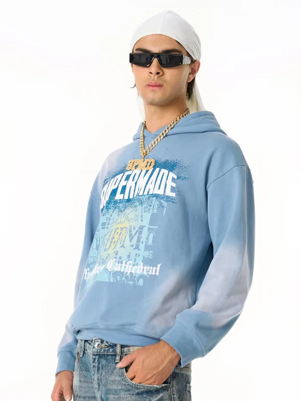SUPM Church Cathedral Graffiti Gradient Hoodie sold by Thesupermade