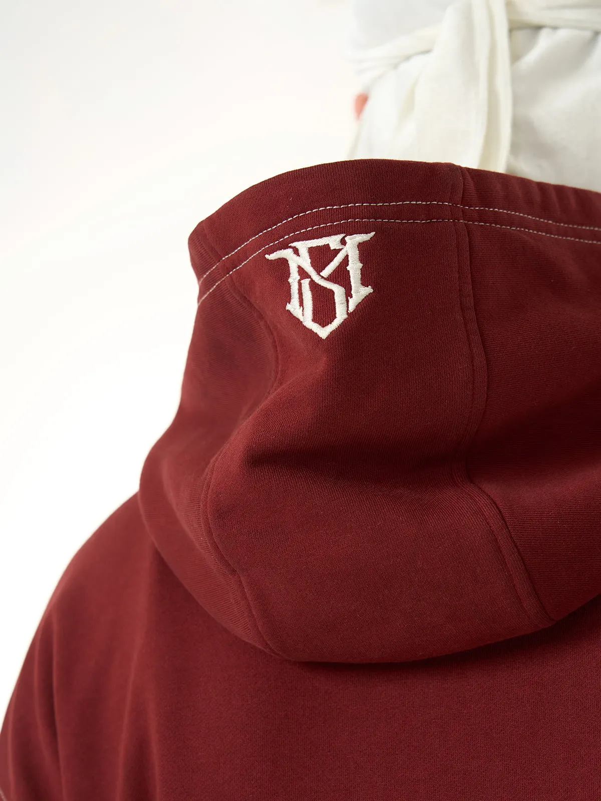 SPMD Embroidered Distressed Gradient Hooded Sweatshirt sold by Thesupermade product image thumbnail 4