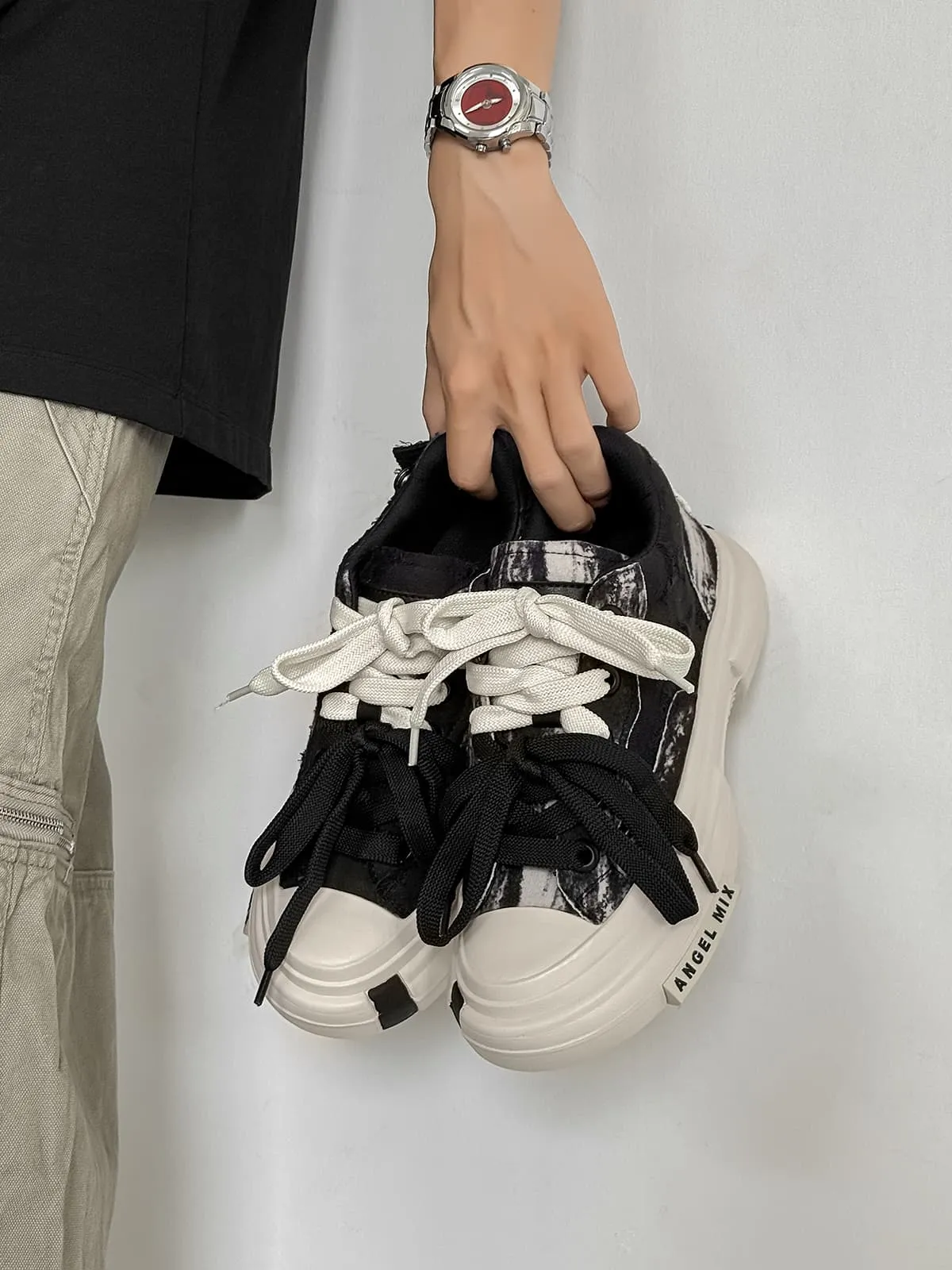 Platform Double Lace Canvas Sneakers sold by Thesupermade product image thumbnail 4