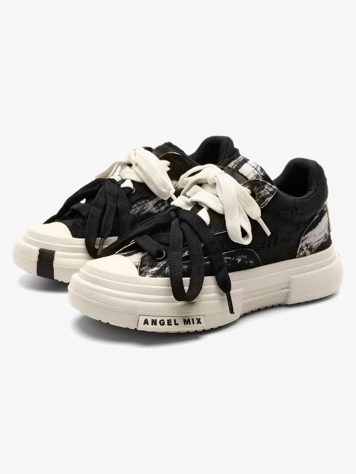 Platform Double Lace Canvas Sneakers sold by Thesupermade