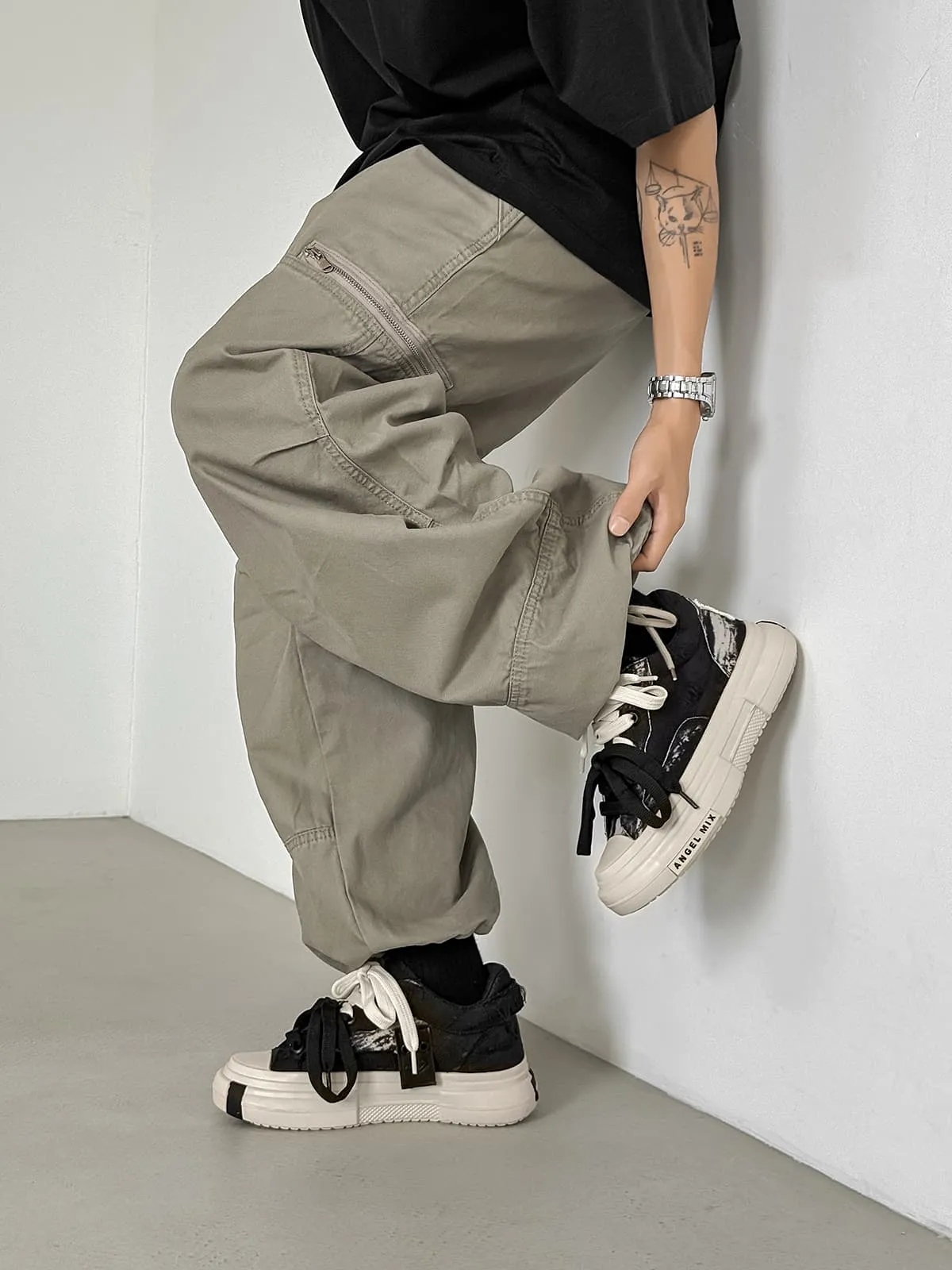 Platform Double Lace Canvas Sneakers sold by Thesupermade product image thumbnail 3