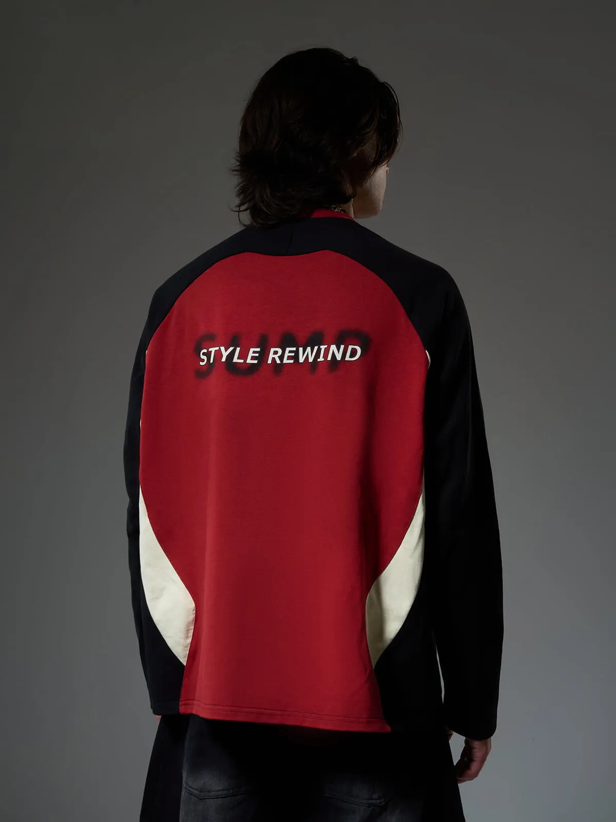 Original Retro Contrast Color Long-Sleeved T-Shirt sold by Thesupermade product image thumbnail 3