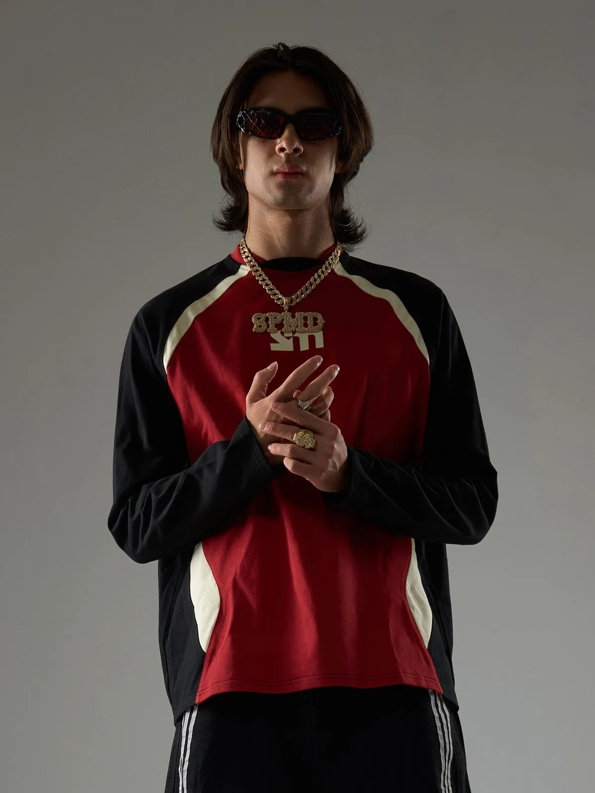 Original Retro Contrast Color Long-Sleeved T-Shirt sold by Thesupermade