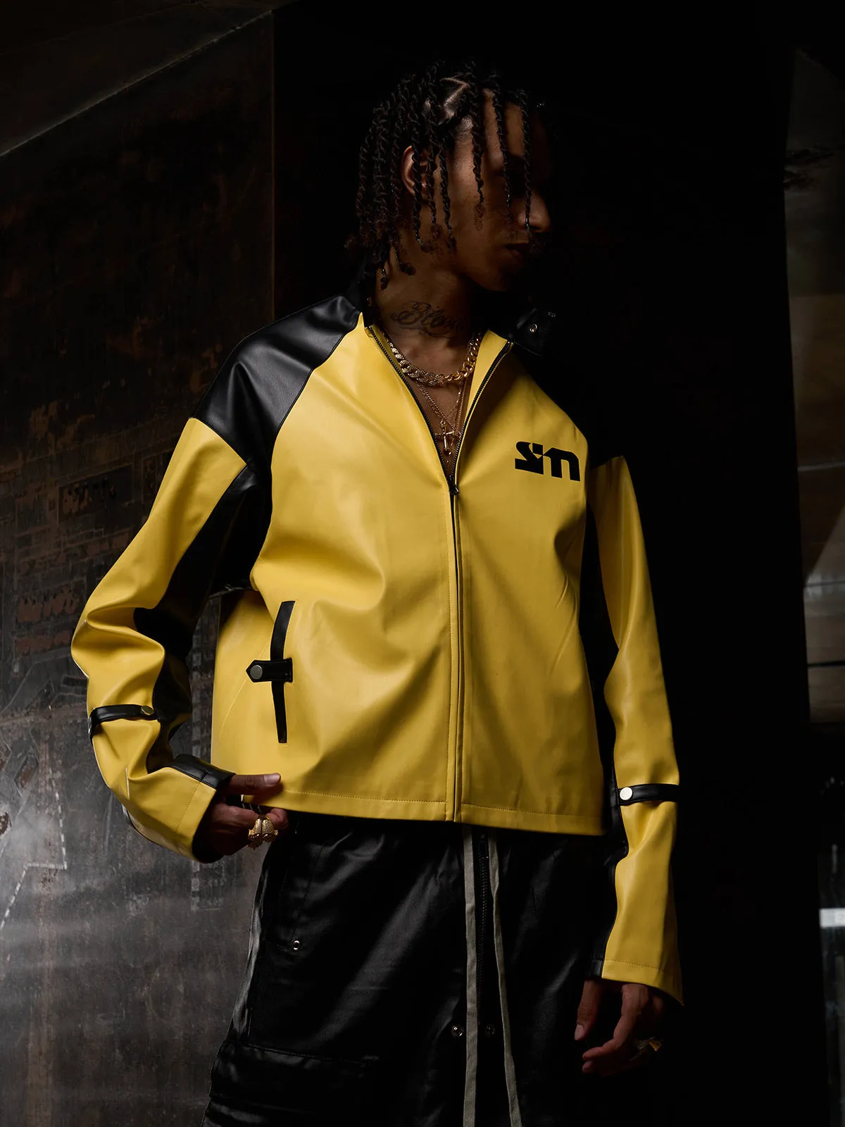 Original Contrast Color Leather Jacket sold by Thesupermade product image thumbnail 2