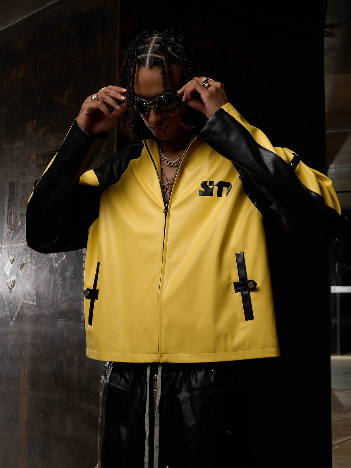 Original Contrast Color Leather Jacket sold by Thesupermade