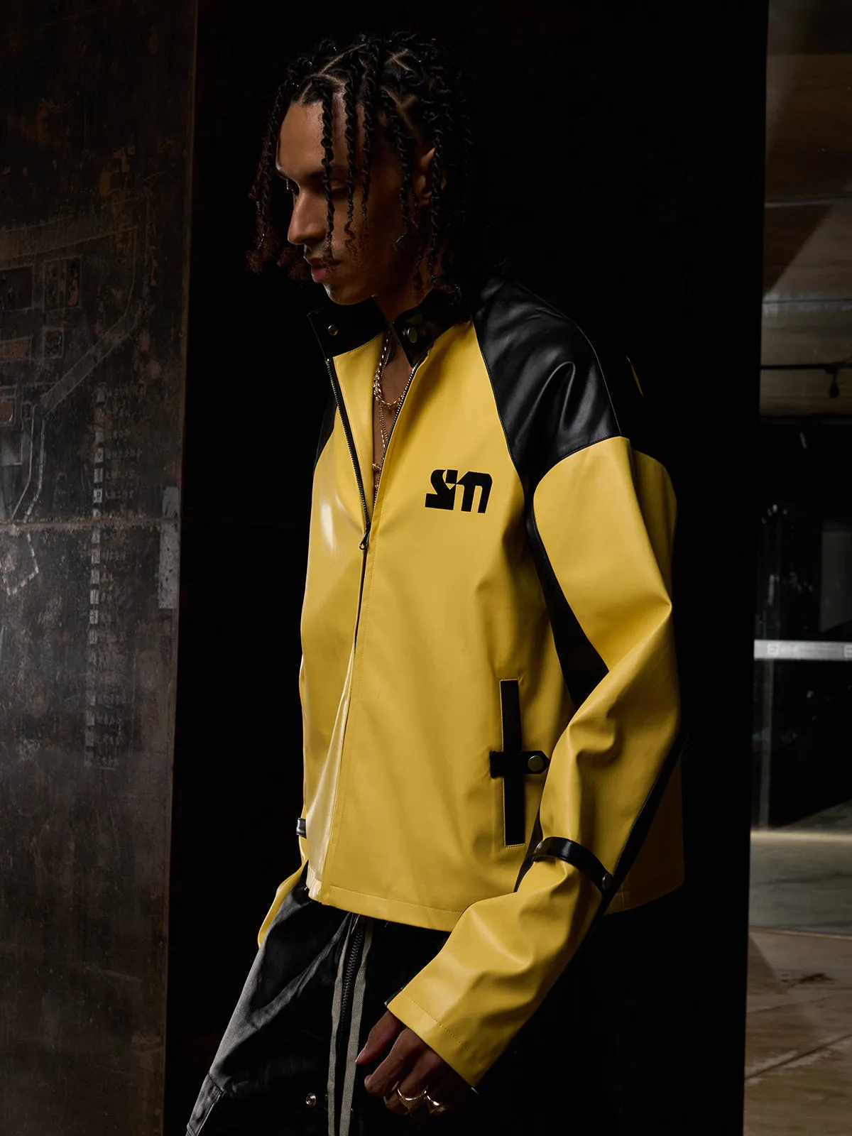 Original Contrast Color Leather Jacket sold by Thesupermade product image thumbnail 4