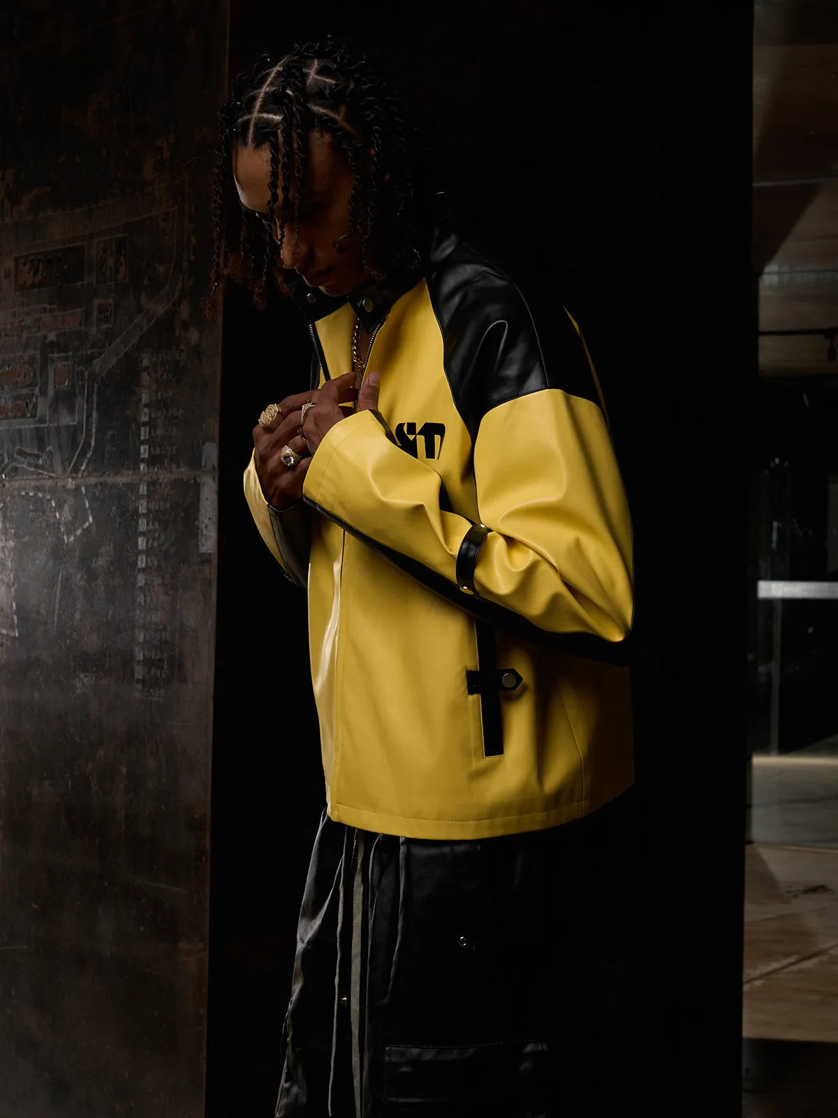 Original Contrast Color Leather Jacket sold by Thesupermade product image thumbnail 3